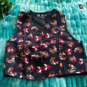 Looney Tunes Warner Bros Vintage 1995 Valentines Day Heart Vest Cartoon